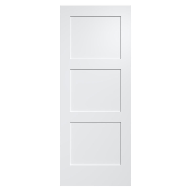80'' Solid + Manufactured Wood Paneled Primed without Installation Hardware Kit Slab Door, 20" x 80"