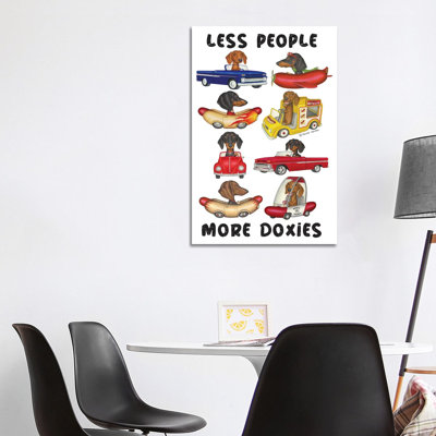 8 Dachshunds In Vehicles - Wrapped Canvas Print