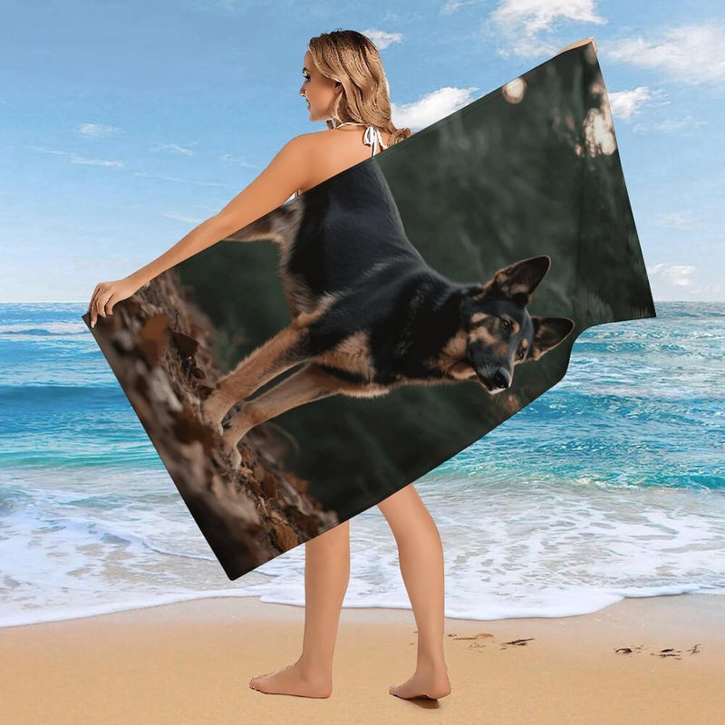 Magnifique serviette de plage en microfibre à séchage rapide, 50 x 60 po