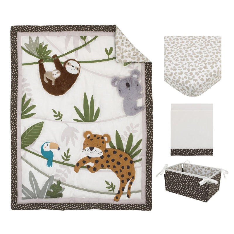 Ensemble de literie pour lit de bébé 4 pièces Jungle Gym