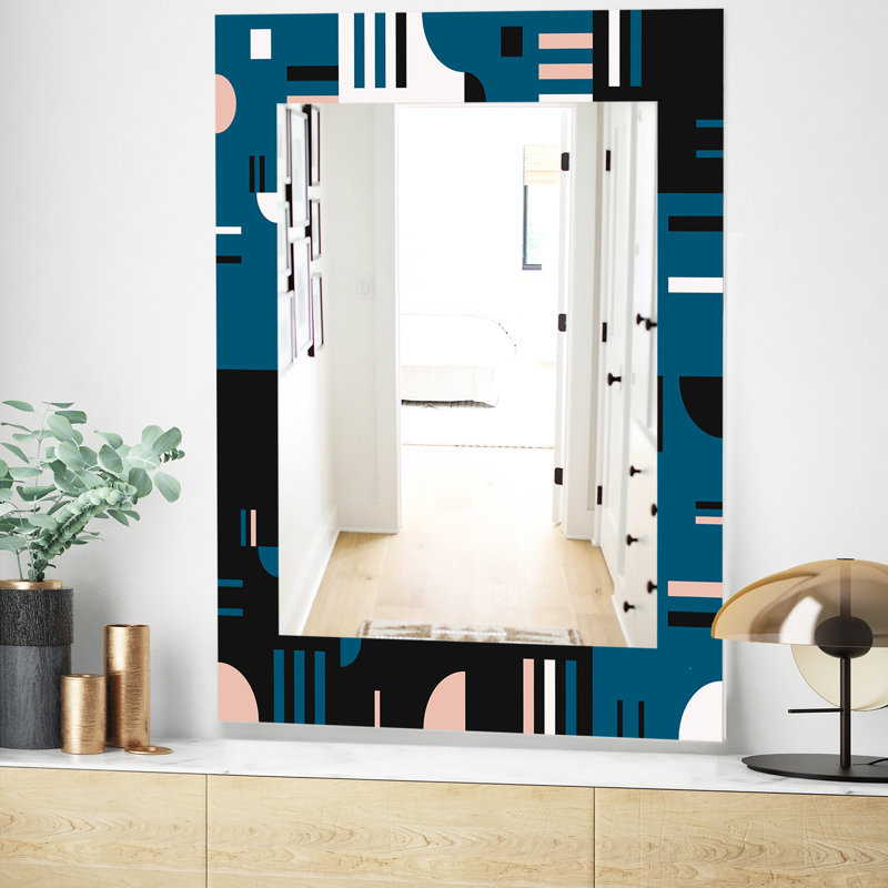 Miroir d'appoint rétro sans cadre Mid-Century, H 39,4 po x l 29,5 po