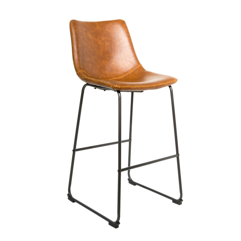 Williams Upholstered Counter Stool with Metal Frame, Tan