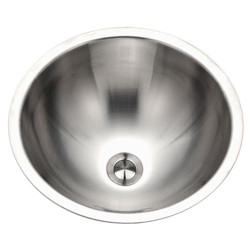Club Conical Metal Circular Undermount Bathroom Sink, Avec trop-plein