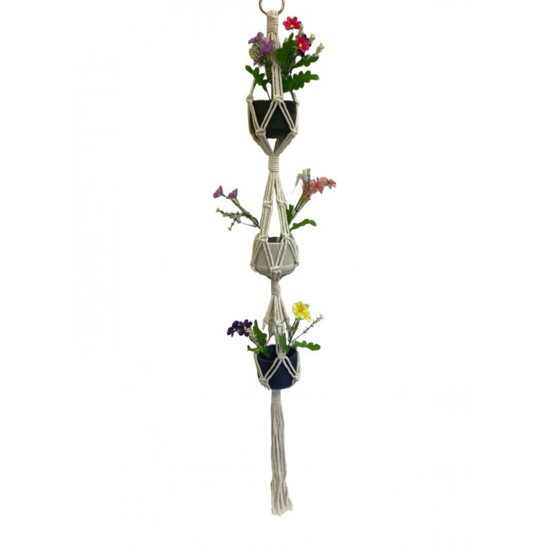 Pot à fleurs suspendu en 3 niveaux