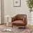 Arloh 33" Wide Hand-Tufted Faux Leather Barrel Chair-1886599708