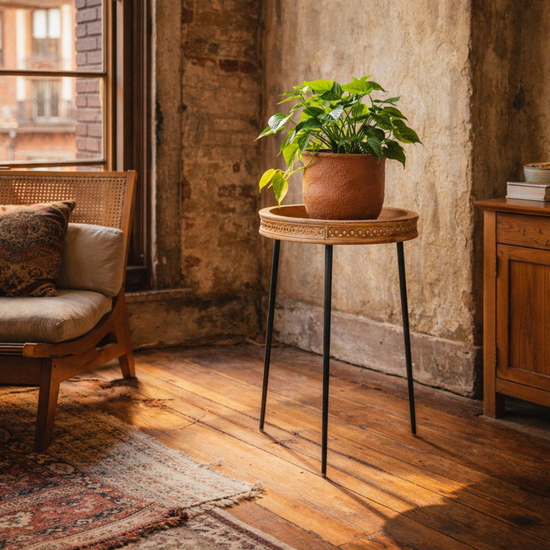 Charteris Solid Wood Tray Top End Table