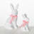Sullivans 4" & 5" White Woven Patterned Resin Bunnies Set of 2