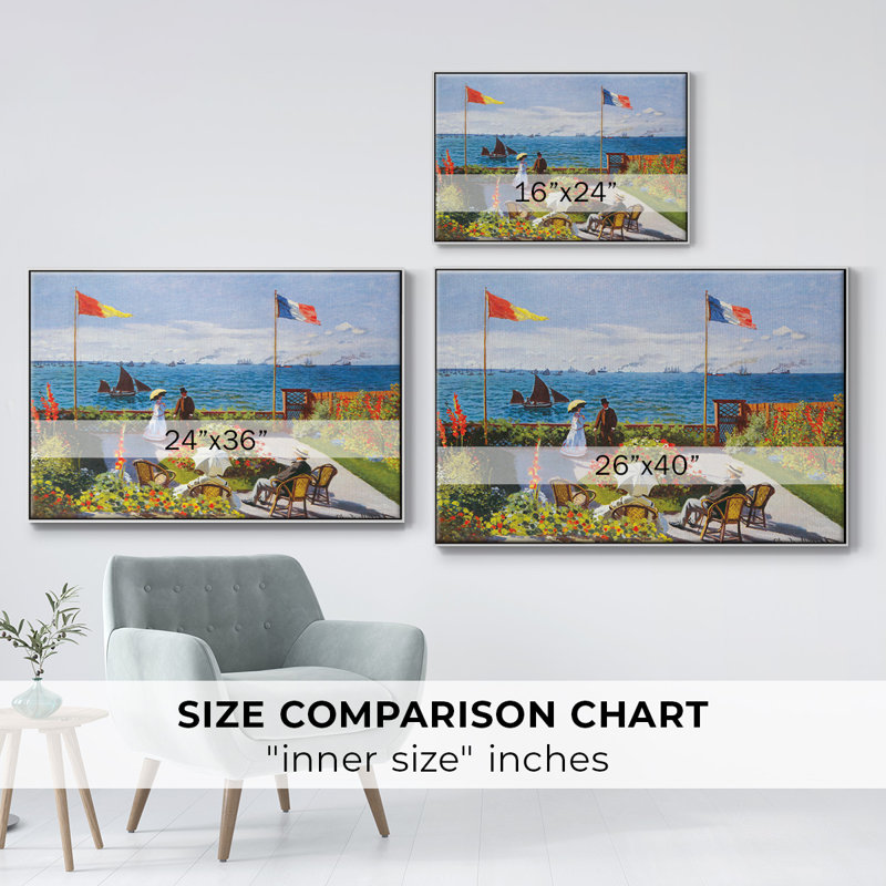 Claude Monet, reproduction d'art sur toile, Blanc, H 41 po x l 27 po x P 2 po