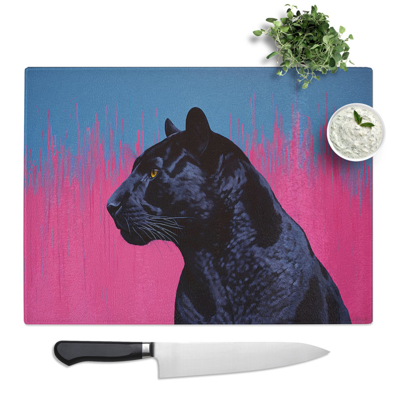 Panther Minimalism  Glass Chopping Board