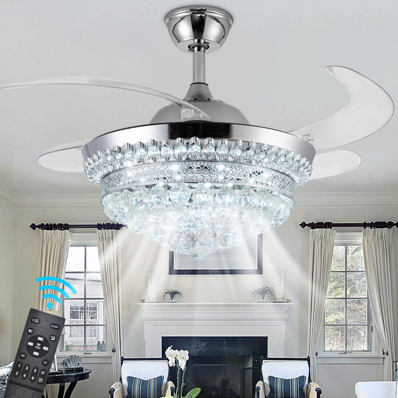 Forbell 42'' Ceiling Fan with LED Lights, Silver
