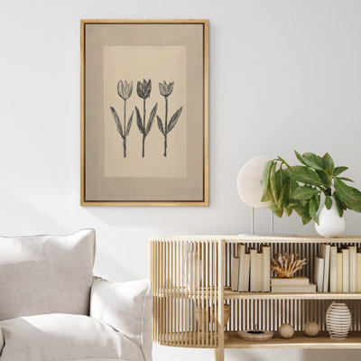 Impression sur toile encadrée de fleurs de tulipes minimalistes