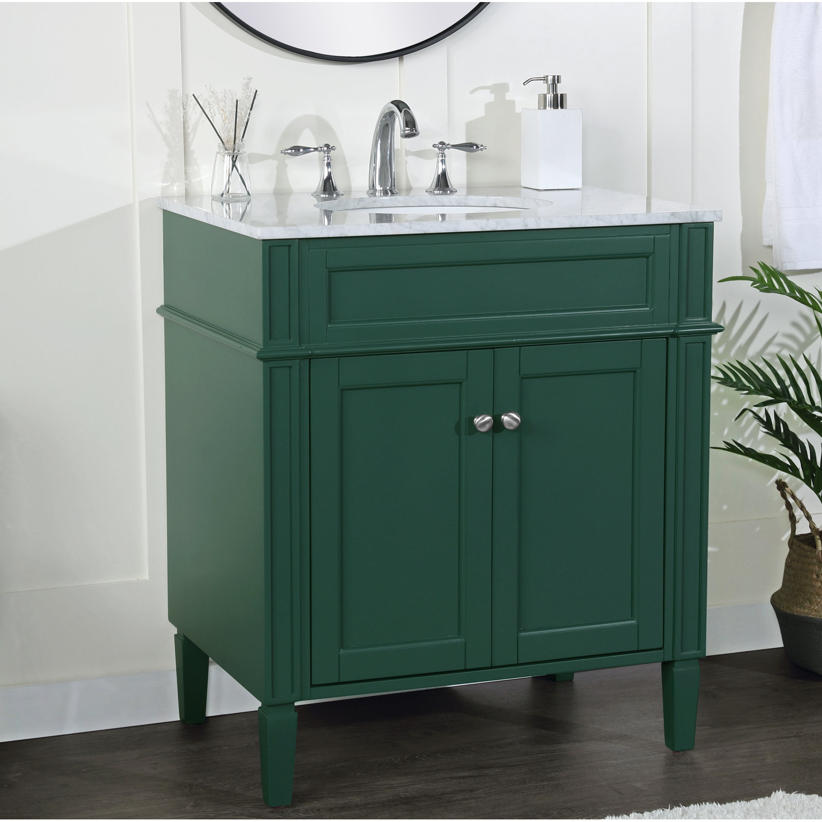 Rivers 30'' Single Bathroom Vanity, Green
