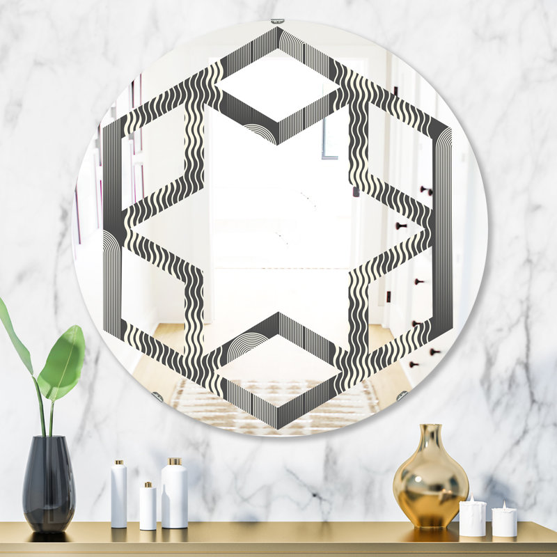 Miroir mural hexagonal star minimal design ii modern, 31,5 po x 31,5 po