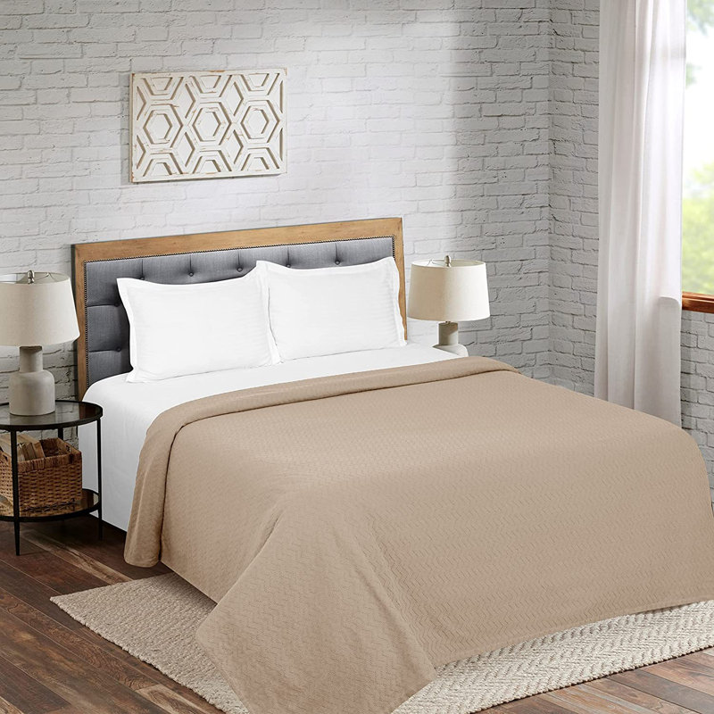 Couverture 100% coton, Très grand, Beige
