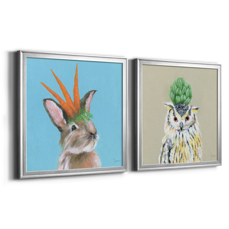 «Playful Nature», ensemble de 2 reproductions sur toiles encadrées, H 26,5 po x l 53 po x P 1,5 po, Argent