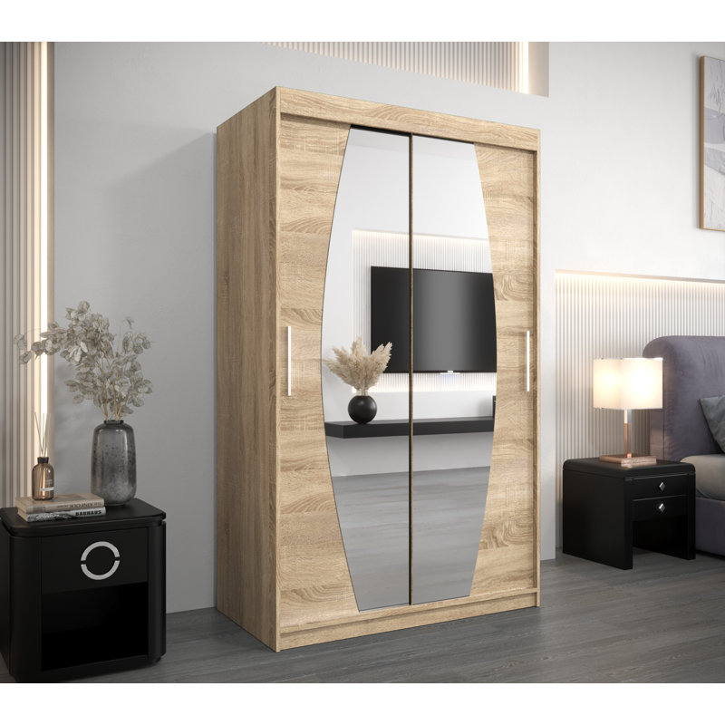 Antavis 2 Door Manufactured Wood Wardrobe, Oak Sonoma