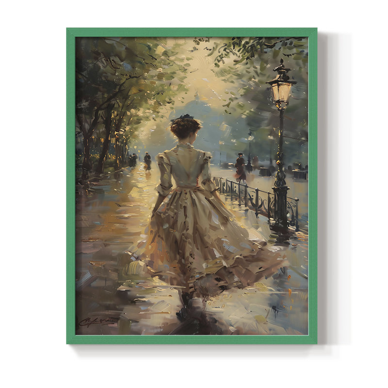 «WOMEN Series MIV», reproduction encadrée - bois massif, Vert, H 21 po x l 17 po