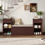 Banc de rangement tout-en-un avec coussin, compartiments, tiroirs et tablettes ouvertes, banc de rangement-131564305