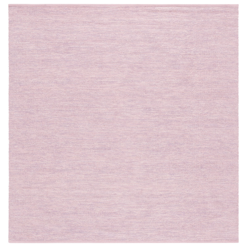 Tapis rose en coton recyclé touffeté à la main Truckee, Carré 6 pi