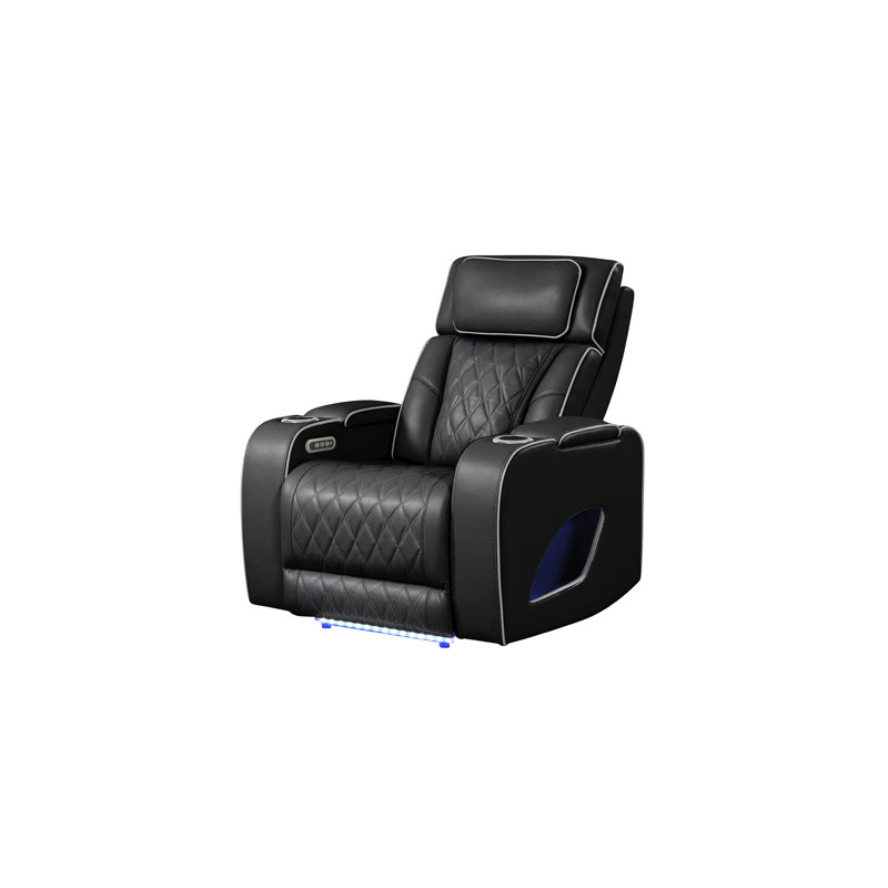 Nostrand 43'' Upholstered Recliner, Black