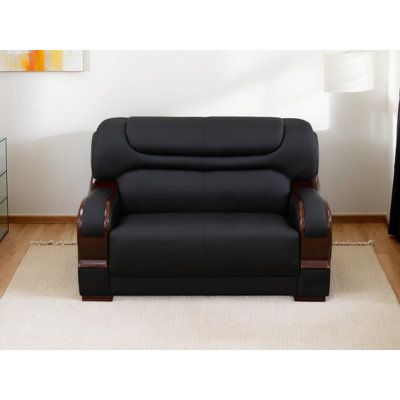 Diti 57" Wide Genuine Cowhide Leather Loveseat