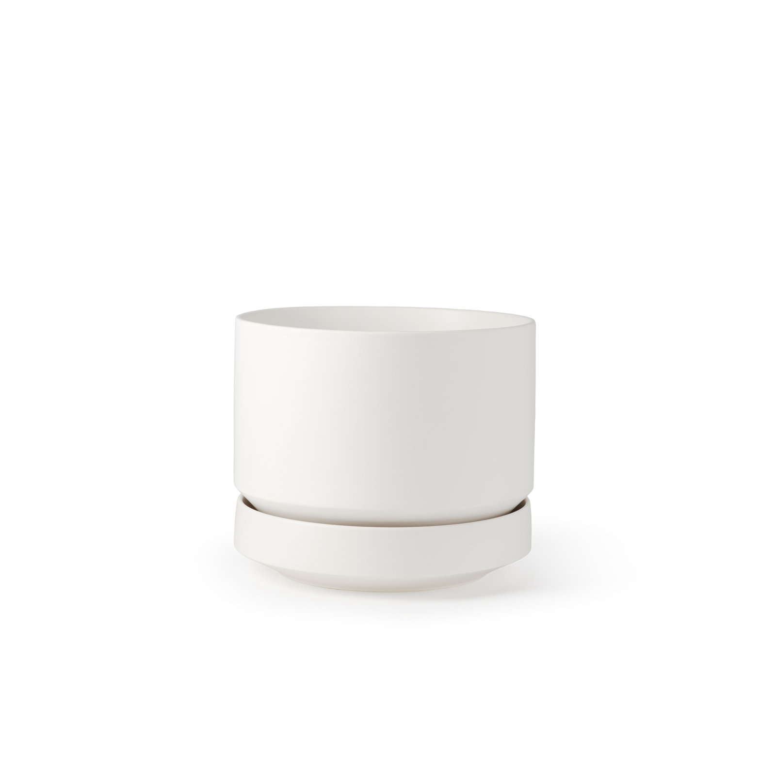Byer Handmade Ceramic Pot Planter, White, 7.5" H x 8.75" W x 8.75" D