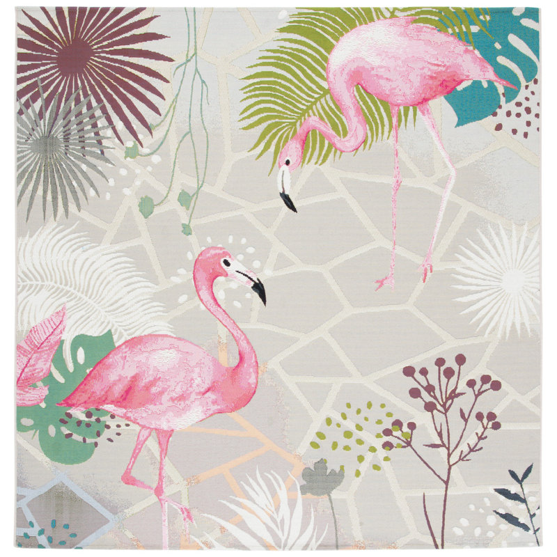 Izabella 500 Performance Geometric Indoor/Outdoor Area Rug, Square 5'3"