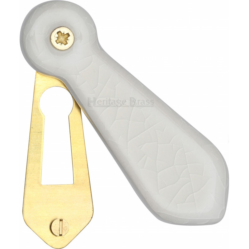 Heritage Brass Covered Escutcheon Crackle, White