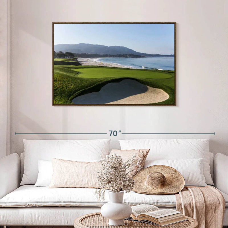 Monterey CA Golf Course, Floating Frame Walnut, 43" X 29"