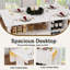 Table pliante multifonctionnelle avec tablettes et roulettes de rangement, table de salle à manger pliable de 47 pouces pour les petits espaces, bureau compact pour la cuisine, dortoir, bureau (blanc)