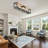 6 - Light 120cm Black Farmhouse Dimmable Flush Mount