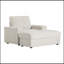 Canapé-lit surdimensionné de 42 po pour l'intérieur, en fausse fourrure de lapin avec repose-pieds et accoudoirs de rangement, porte-gobelets, fauteuil-lit rembourré, canapé-lit avec siège profond pour le salon, la chambre à coucher,-696551131