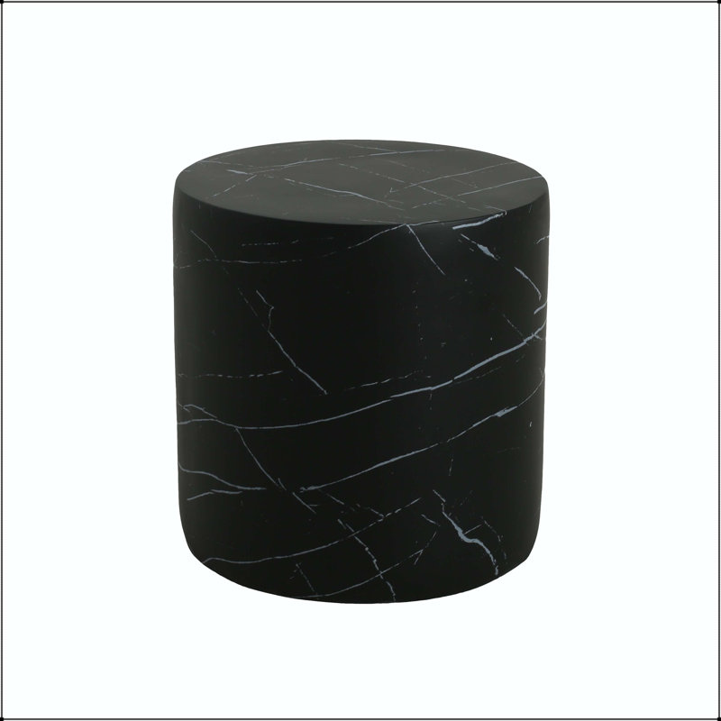 Table d'appoint d'extérieur en béton léger avec finition en marbre noir - sans assemblage