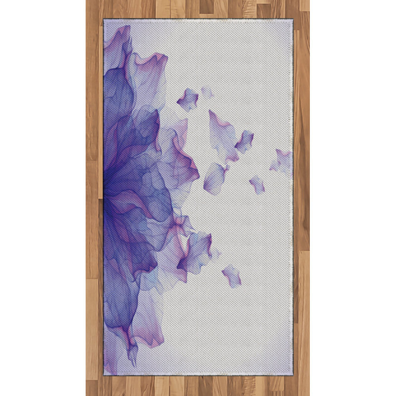 Flower High Density Long Fiber Poly Threads Decorative Area Rug Carpet, Rectangle 2'7" x 5'