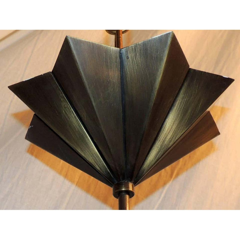 Lustre étoile en bronze à 8 lumières Aniessa, Nickel, Givré texturé, 18" Diameter x 18" Height