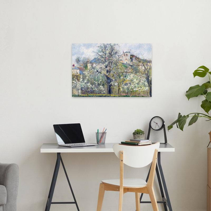 The Vegetable Garden With Trees In Blossom, Spring, Pontoise, 1877 Abstract Contemporary Wall Art Print