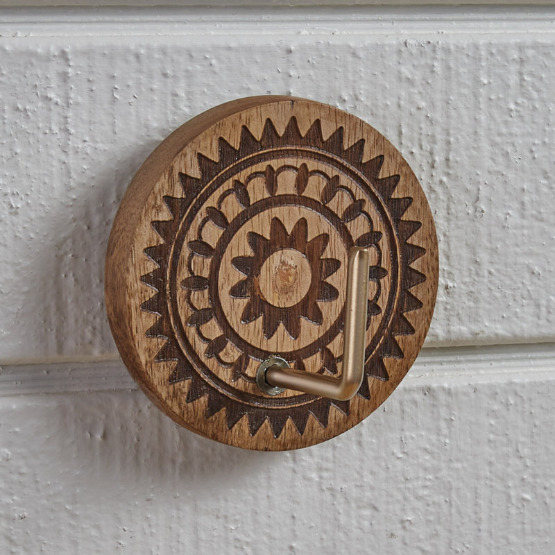 Solid Wood Wall Organizer with Key Hooks