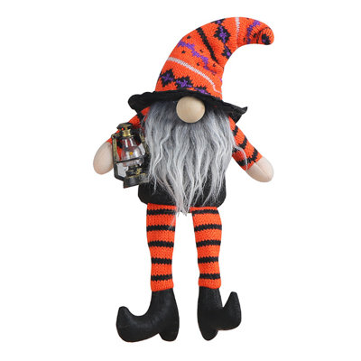 Halloween Gnomes Plush Decoration Table Decor- 1PC Long Dangle Leg Witch Pumpkin Gnomes Handmade Swedish Tomte Dolls For Halloween Ornament, Party, Trick Or, Tiered Tray Decor