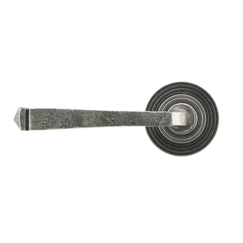 Avon Round Lever on Rose Set (Beehive), Pewter Patina