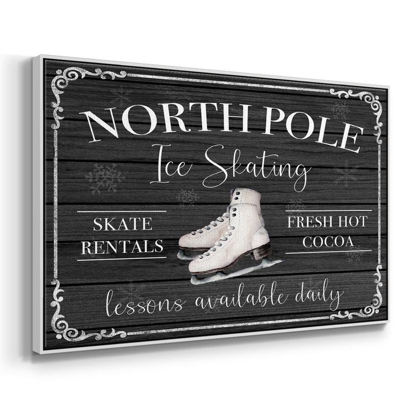 Patin à glace North Pole, H 27 po x l 41 po x P 2 po, Toile avec cadre blanc