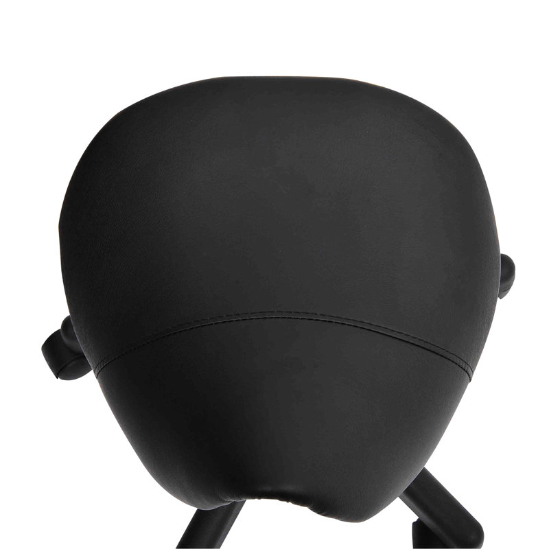 Tabouret à roulettes noir, hauteur réglable, similicuir ergonomique pour des espaces de travail efficaces au spa, salon, massage, tabouret de bureau avec design, bureau relaxant,