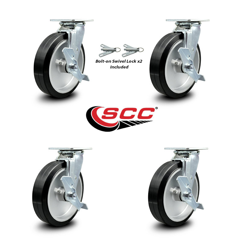 Rubber on Aluminum Caster