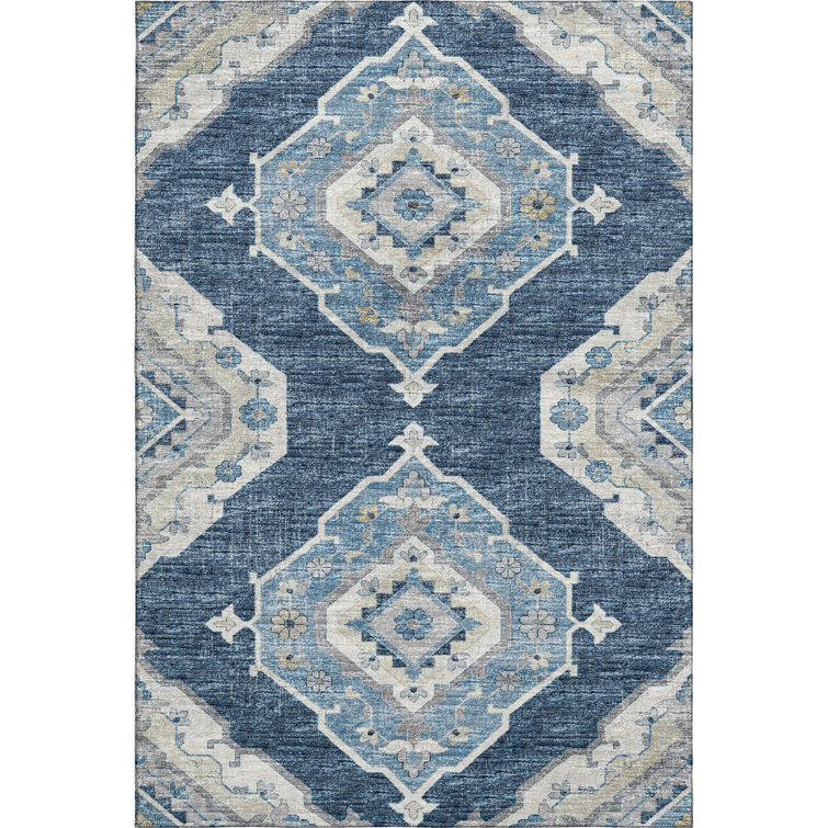 Premium Machine Washable Andreau AMF91 Blue Rug