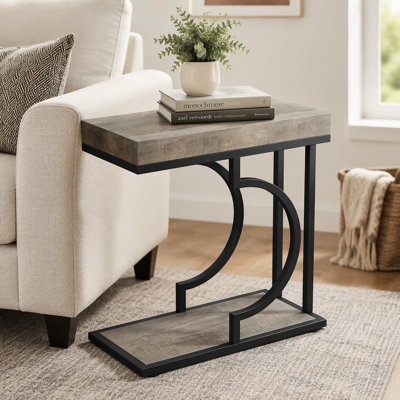 C Table, table de chevet moderne avec structure en métal