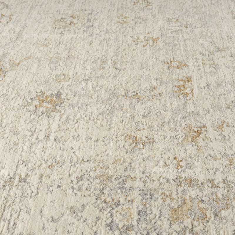 Melby Ivory/Beige Traditional Floral Filigree Power-loomed Indoor Area Rug, Rectangle 10' x 14'1"