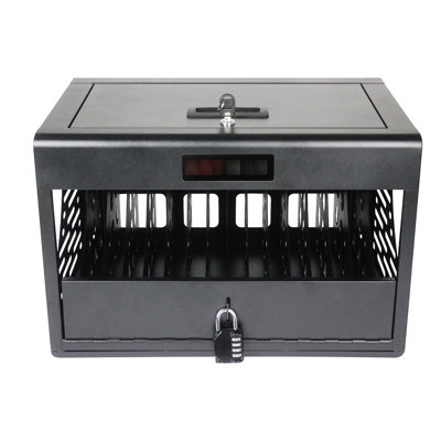 Laptop & Tablet Charging Cabinet - 16, Lockable, White, For Office, Classroom, , With Managed Portable Cord Organization 16 Devices Space Fits Different Laptop/Tablet Models