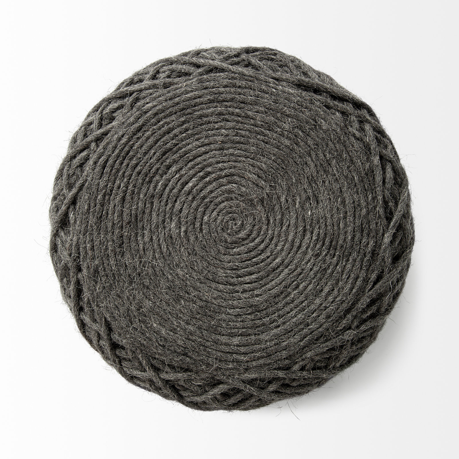 Rudolph 16" Pouffe, Gray