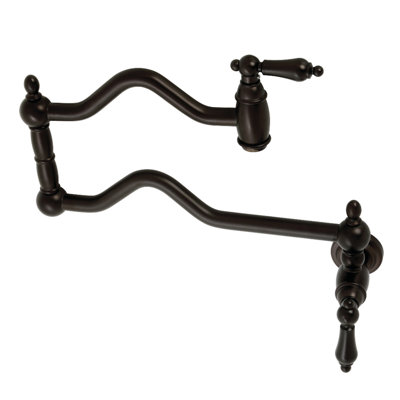 Kingston Brass Heritage Two-Handle 1-Hole Wall Mount Pot Filler Faucet