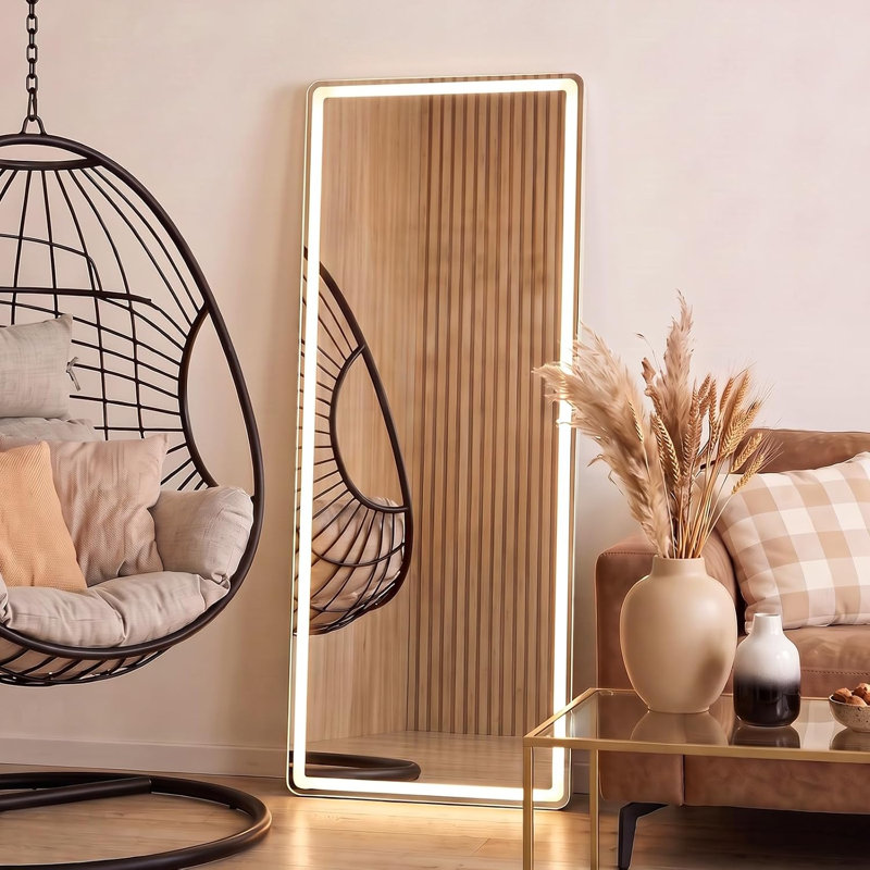 21"x64" Full Length Mirror with Lights, Standing Mirror