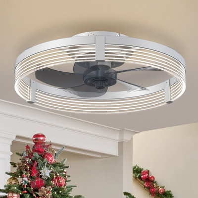 Kordae Flush Mount Dimmable Ceiling Fan with LED Lights
